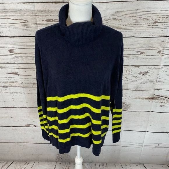 Vince Camuto Striped Chenille Knit Dolman Sleeve Ribbed Trim Turtleneck … - Picture 8 of 8